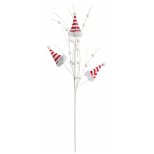 GALHO NATAL CANDY 3 GORROS LISTRADO 84CM VM/BC