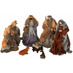 PRESEPIO NATAL SAGRADA FAMILIA PLUS RUSTICO 6PC/30CM COLOR