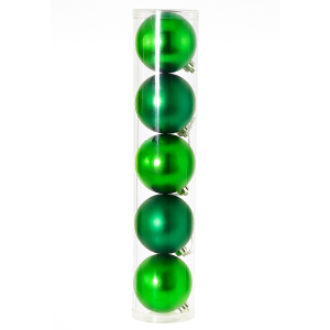 BOLA NATAL 8 CMS VERDE LISA MISTA BRILHO/FOSCA TUBO