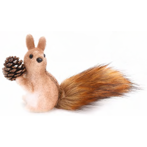 ESQUILO ISOPOR NATAL SENTADO C/ PINHA 12X15CM