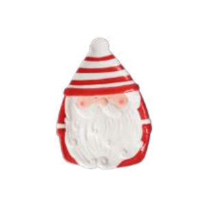 PRATO CERAMICA NATAL PAPAI NOEL 22X15,5X2,7 CMS BCO/VM